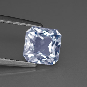 1.82캐럿 천연 라이트 바이올렛 블루 사파이어, 에메랄드 컷, 6.8×6.8 mm, VVS