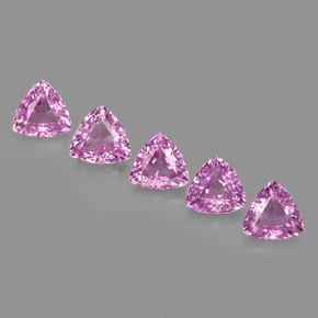 캐럿 천연 핑크 사파이어 보석, 트릴리언, 4×3.9 mm, VVS-VS