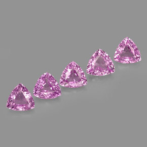 캐럿 천연 핑크 사파이어 보석, 트릴리언, 4×3.9 mm, VVS-VS