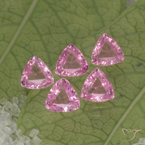 1.30캐럿 천연 풍선껌 핑크 사파이어 보석, 트릴리언, 3.9×3.9 mm, VVS-VS