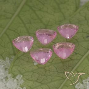 1.30캐럿 천연 풍선껌 핑크 사파이어 보석, 트릴리언, 3.9×3.9 mm, VVS-VS