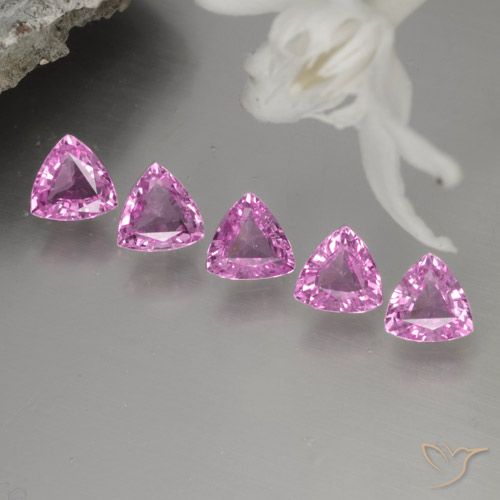 1.20캐럿 천연 라이트 로얄 퍼플 핑크 사파이어 보석, 트릴리언, 4.1×3.9 mm, VVS-VS