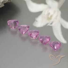 1.20캐럿 천연 라이트 로얄 퍼플 핑크 사파이어 보석, 트릴리언, 4.1×3.9 mm, VVS-VS