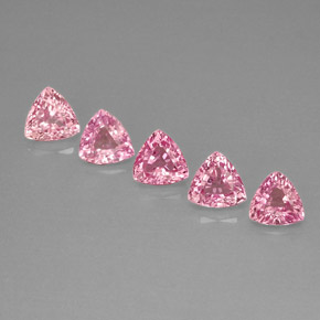 캐럿 천연 핑크 사파이어 보석, 트릴리언, 4.1×3.9 mm, VVS-VS
