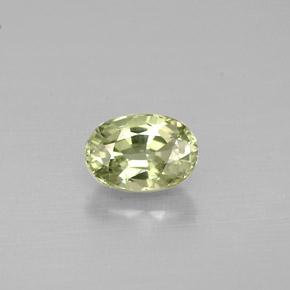 0.72캐럿 천연 그린 사파이어, 타원형 컷, 6×4.1 mm, VVS-VS
