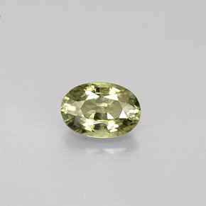 0.67캐럿 천연 그린 사파이어, 타원형 컷, 6×4.2 mm, VS