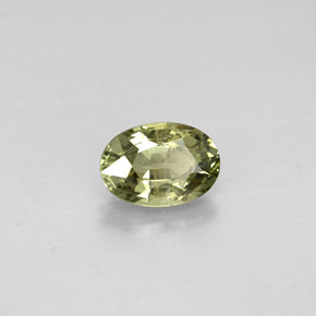 0.67캐럿 천연 그린 사파이어, 타원형 컷, 6×4.2 mm, VS