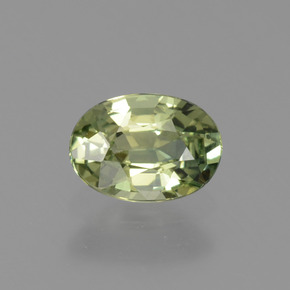 0.63캐럿 천연 그린 사파이어, 타원형 컷, 6×4.4 mm, VVS-VS