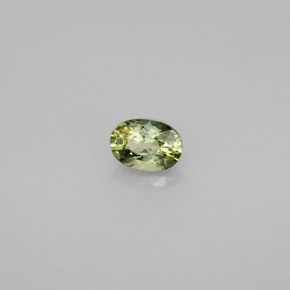 0.65캐럿 천연 옐로우 그린 블루 사파이어, 타원형 컷, 6×4.2 mm, VVS-VS