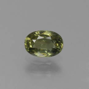 0.71캐럿 천연 그린 사파이어, 타원형 컷, 6×4.2 mm, VVS-VS