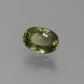 0.71캐럿 천연 그린 사파이어, 타원형 컷, 6×4.2 mm, VVS-VS
