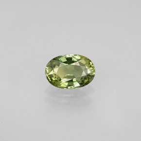 0.62캐럿 천연 옐로우 그린 블루 사파이어, 타원형 컷, 6.1×4.2 mm, VVS