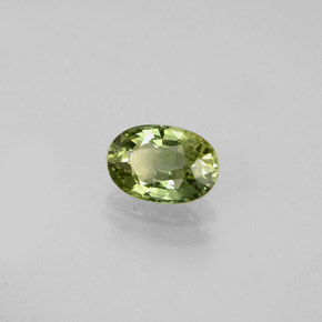 0.62캐럿 천연 옐로우 그린 블루 사파이어, 타원형 컷, 6.1×4.2 mm, VVS