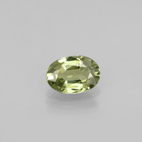 0.57캐럿 천연 노란빛 그린 사파이어, 타원형 컷, 6×4.2 mm, VVS