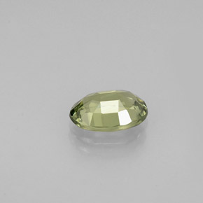 0.57캐럿 천연 노란빛 그린 사파이어, 타원형 컷, 6×4.2 mm, VVS