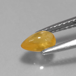 0.59캐럿 천연 골든 옐로우 사파이어, 투명한, 6.1×3.9 mm, 투명/반투명