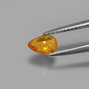 0.74캐럿 천연 옐로우 오렌지 사파이어, 투명한, 6.5×4.6 mm, 투명/반투명