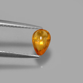 0.74캐럿 천연 옐로우 오렌지 사파이어, 투명한, 6.5×4.6 mm, 투명/반투명