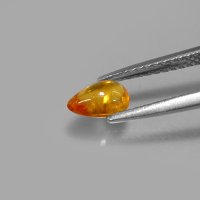 0.74캐럿 천연 옐로우 오렌지 사파이어, 투명한, 6.5×4.6 mm, 투명/반투명