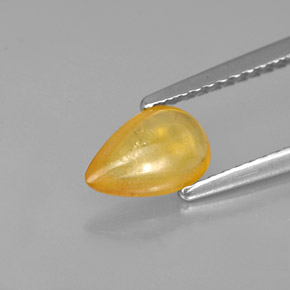 0.92캐럿 천연 골든 옐로우 사파이어, 투명한, 8.1×5.2 mm, 투명/반투명