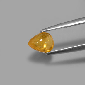 0.75캐럿 천연 골든 옐로우 사파이어, 투명한, 6.2×4.8 mm, 투명/반투명