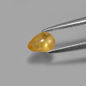 0.68캐럿 천연 골든 옐로우 사파이어, 투명한, 6.6×4.6 mm, 투명/반투명