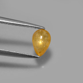 0.68캐럿 천연 골든 옐로우 사파이어, 투명한, 6.6×4.6 mm, 투명/반투명