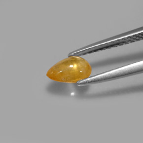 0.68캐럿 천연 골든 옐로우 사파이어, 투명한, 6.6×4.6 mm, 투명/반투명