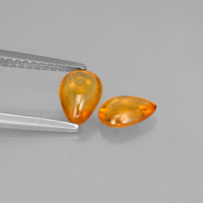 캐럿 천연 옐로우 오렌지 사파이어 보석, 투명한, 6.5×4.6 mm, 투명/반투명