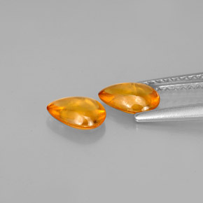 캐럿 천연 옐로우 오렌지 사파이어 보석, 투명한, 6.5×4.6 mm, 투명/반투명