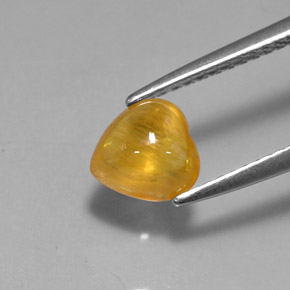 1.41캐럿 천연 골든 옐로우 사파이어, 투명한, 6.5×6.4 mm, 투명/반투명