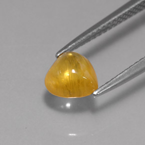 1.41캐럿 천연 골든 옐로우 사파이어, 투명한, 6.5×6.4 mm, 투명/반투명