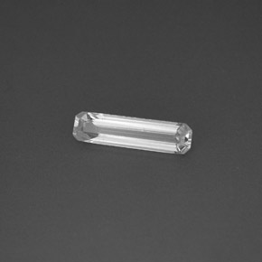 0.56캐럿 천연 화이트 사파이어, 에메랄드 컷, 10×2.6 mm, VVS-VS