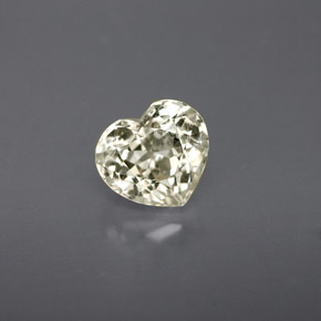 1.35캐럿 천연 라이트 옐로우 사파이어, 하트 모양, 6.5×5.9 mm, VVS-VS