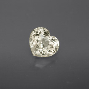 1.35캐럿 천연 라이트 옐로우 사파이어, 하트 모양, 6.5×5.9 mm, VVS-VS