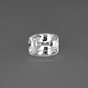 1.09캐럿 천연 화이트 사파이어, 쿠션 컷, 6.5×4.9 mm, VVS-VS