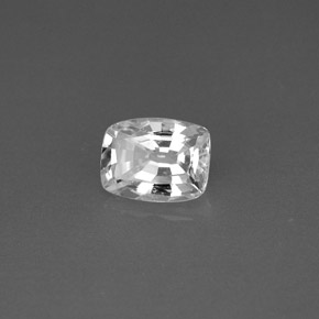 1.09캐럿 천연 화이트 사파이어, 쿠션 컷, 6.5×4.9 mm, VVS-VS