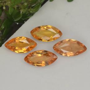 1.25캐럿 천연 오렌지 사파이어 보석, 마퀴즈, 6×3.1 mm, VVS-VS