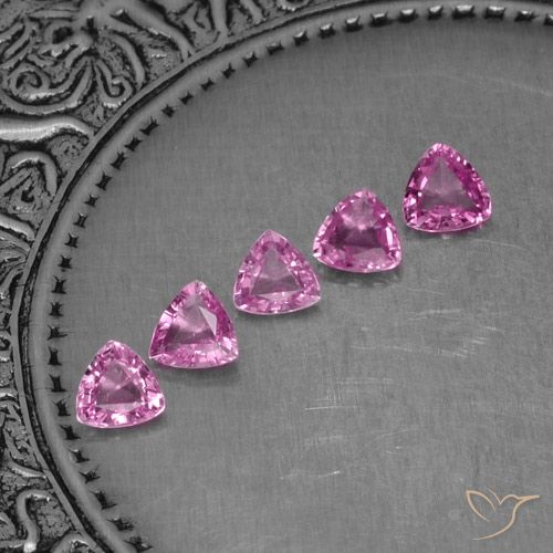 1.22캐럿 천연 딥 핑크 사파이어 보석, 트릴리언, 4.1×4 mm, VVS-VS