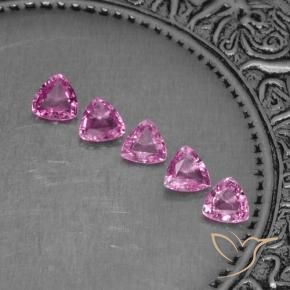1.22캐럿 천연 딥 핑크 사파이어 보석, 트릴리언, 4.1×4 mm, VVS-VS