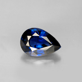 1.19캐럿 천연 딥 블루 사파이어, 배 모양, 7.9×5.4 mm, VVS