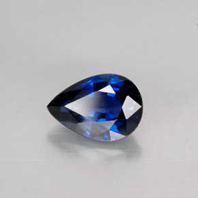 1.19캐럿 천연 딥 블루 사파이어, 배 모양, 7.9×5.4 mm, VVS