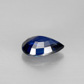 1.19캐럿 천연 딥 블루 사파이어, 배 모양, 7.9×5.4 mm, VVS