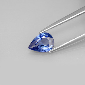 0.65캐럿 천연 블루 사파이어, 배 모양, 7×5 mm, VVS