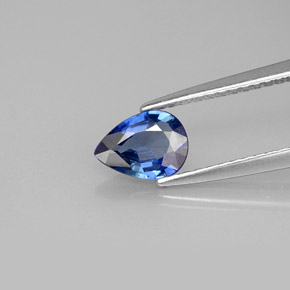 0.69캐럿 천연 블루 사파이어, 배 모양, 7×5.1 mm, VVS