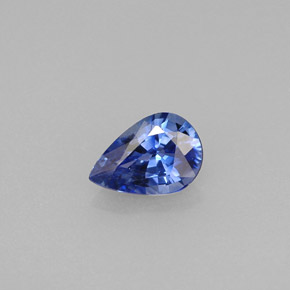 0.72캐럿 천연 블루 사파이어, 배 모양, 6.8×4.7 mm, VVS-VS