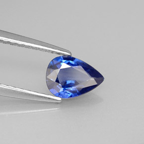 0.66캐럿 천연 블루 사파이어, 배 모양, 6.9×5.1 mm, VS