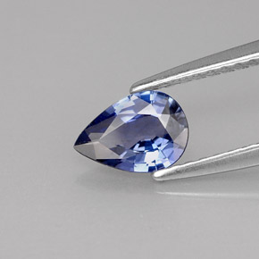 0.64캐럿 천연 블루 사파이어, 배 모양, 7×4.9 mm, VVS-VS