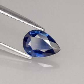 0.63캐럿 천연 블루 사파이어, 배 모양, 7.1×5 mm, VVS-VS