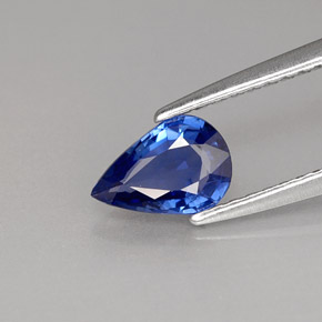 0.72캐럿 천연 블루 사파이어, 배 모양, 7.1×4.9 mm, VVS-VS